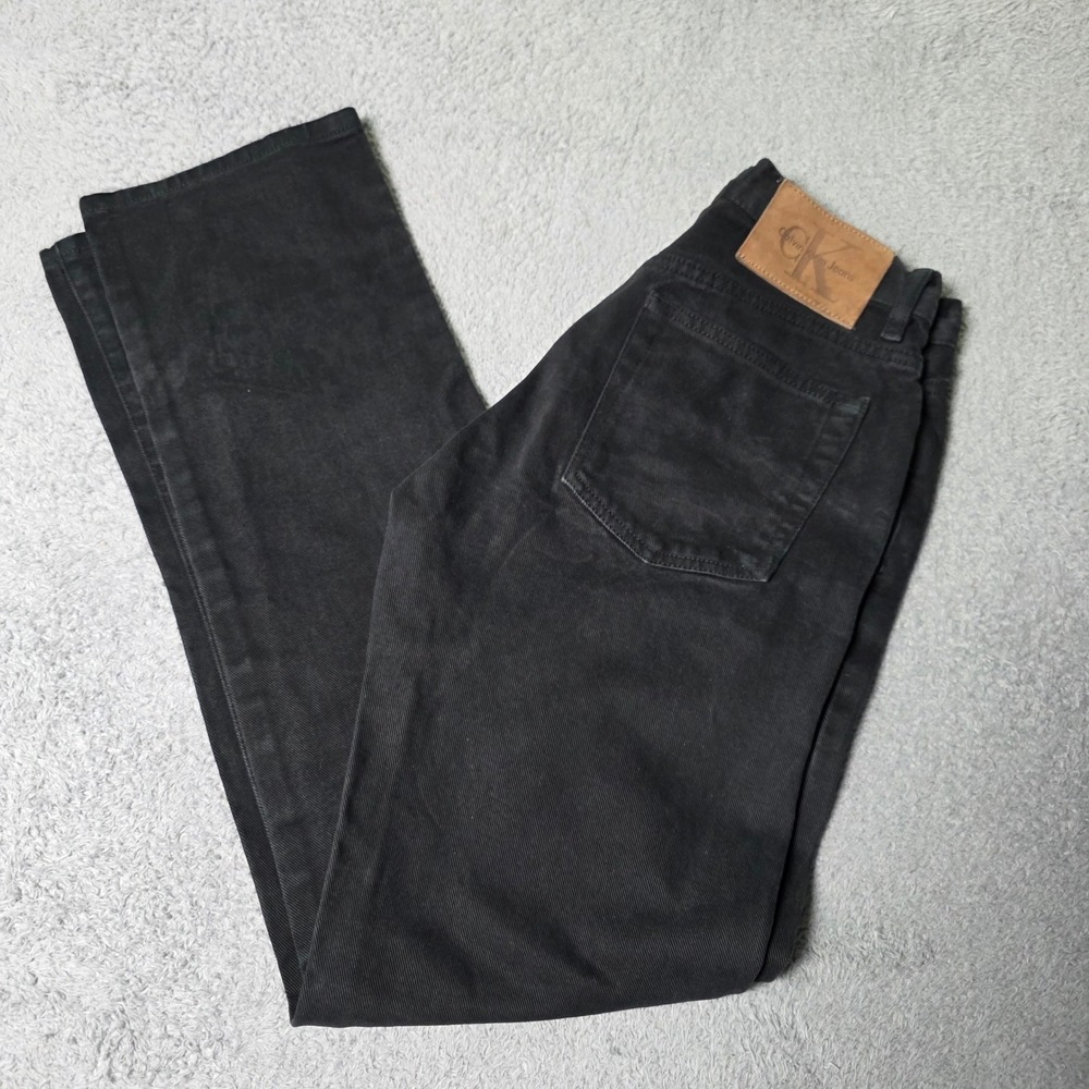 Calvin Klein Womens 5 Jeans Black High Rise Straight Leg Vintage 100% Cotton